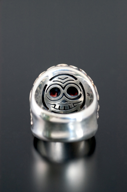 FLAMING MONK SKULL RING